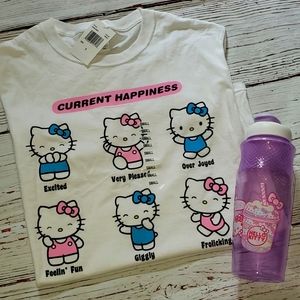 🆕️ SANRIO HELLO KITTY SHIRT & ZAK WATER BOTTLE BUNDLE 💕💜